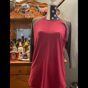 Maroon & Charcoal Gray Medium LuLaRoe Randy EUC